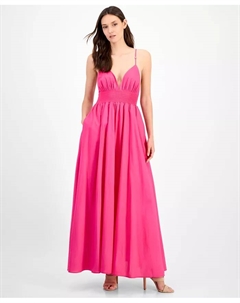 Женское платье макси на бретелях, розовый Hugo