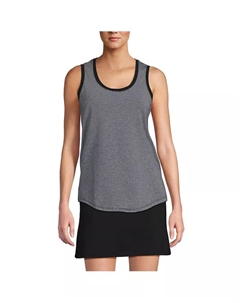 Женская туника Power Performance без рукавов с круглым вырезом и закругленным подолом, мультиколор Lands' end