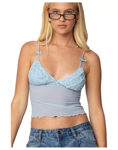 Женский прозрачный сетчатый топ Berkley Lacey, синий Edikted