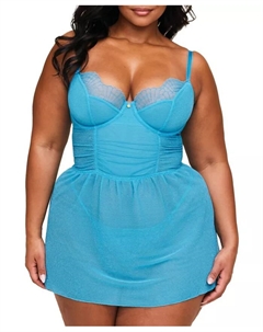 Нижнее белье Nori Babydoll больших размеров, синий Adore me