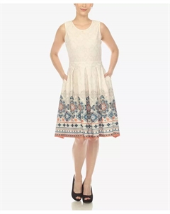 Женское облегающее платье длиной до колена с расклешенным лифом, коричневый/бежевый White mark