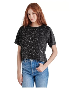 Женский топ Cressa из бархата с пайетками, черный Steve madden