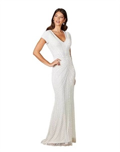 Женское свадебное платье Flavia, облегающее по фигуре, расшитое бисером, слоновая кость/кремовый Lara