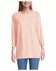 Женская хлопковая туника Supima с рукавами 3/4, оранжевый Lands' end