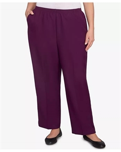 Классические укороченные брюки Poly Accord размера плюс, фиолетовый Alfred dunner