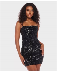 Платье-футляр с сетчатыми бретельками и пайетками для юниоров, черный B. darlin