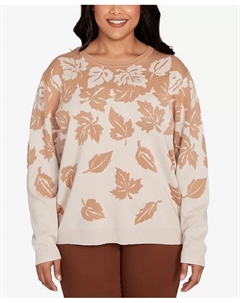 Свитер Mount Laurel Falling Leaf с длинными рукавами больших размеров, золотой Alfred dunner