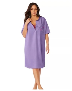 Женская хлопковая пижама с атласной отделкой, фиолетовый Dreams & co.