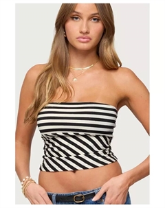 Женский полосатый топ-труба Betsana, черный Edikted