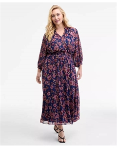 Платье макси больших размеров с принтом, синий Vince camuto