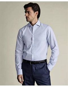 Мужская клетчатая рубашка, не требующая глажки, синий Charles tyrwhitt