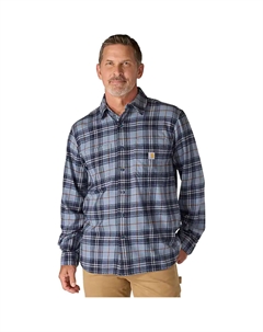 Рубашка Rugged Flex Relaxed Midweight из фланели в клетку, синий Carhartt