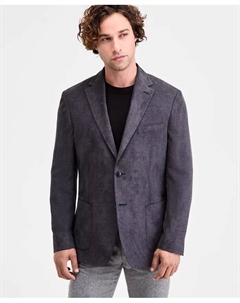 Мужской спортивный пиджак классического кроя из эластичной меланжевой искусственной замши, черный Michael kors