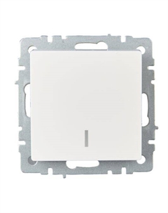 Переключатель одноклавишный BR-V12-1-10-K01 BRITE с инд. 10А ВС10-1-7-БрБ Белый Iek