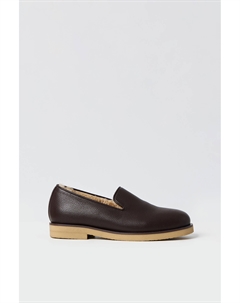 Зимние полуботинки из кожи темно-коричневого цвета 2mood