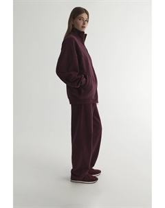 Брюки из футера сливового цвета 2mood
