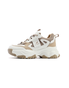 Массивные кроссовки женские низкие Бежевый Абрикос/Белый Черный Red dragonfly