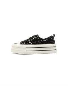 Женские повседневные туфли на платформе - Новинка С блёстками Универсальные Высота увеличивающие Лёгкие Кроссовки из холста, серебристый Hla