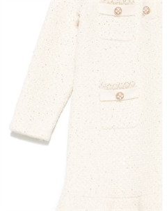 Трикотажное платье с пайетками, нейтральный Self-portrait kids