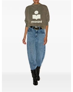 Толстовка с вышитым логотипом Moby и воротником-стойкой, зеленый Isabel marant