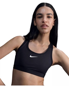 Женский спортивный бюстгальтер с подкладкой Swoosh, XS-4X, черный Nike