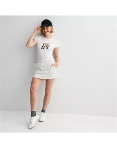 Юношеская флисовая юбка-трапеция, цвет coconut white So