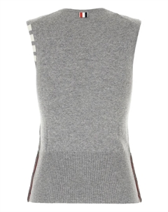 Кашемировый жилет с полосками 4-Bar, серый Thom browne