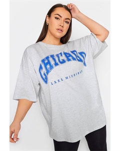 Футболка Chicago свободного кроя, серый Yours