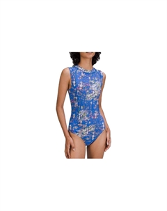 Женский слитный купальник, принт "Радужная размытая розовая" Lululemon