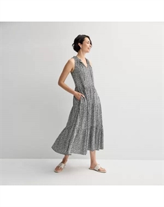 Женское струящееся многоярусное платье макси без рукавов, цвет black crackle mosaic Croft & barrow