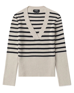 Полосатый джемпер в рубчик, белый A.p.c.