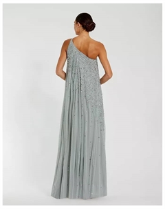 Женское платье-трапеция на одно плечо с декором А-силуэта, зеленый Mac duggal