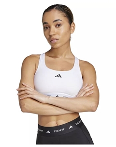 Спортивный бюстгальтер Techfit Racerback больших размеров, XS-4X, белый Adidas