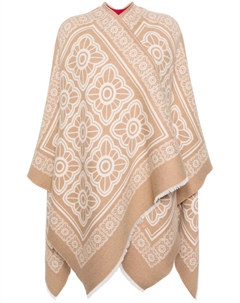 Двустороннее пончо с принтом Tiles, коричневый La doublej