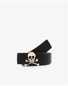 Женский кожаный ремень с пряжкой в виде черепа, черный Scalpers