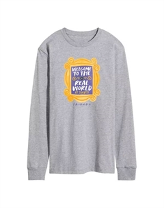 Мужская футболка с длинным рукавом и принтом «Друзья, добро пожаловать в реальный мир», серый Licensed character