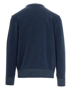 Свитер с круглым вырезом и ребристым подолом, синий Paul & shark