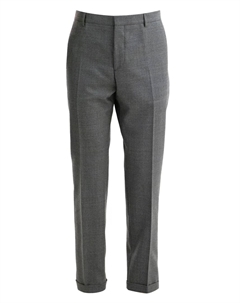 Шерстяные брюки с манжетами, серый Prada