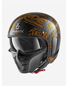 Мотошлем открытый SHARK S-DRAK CARB FREESTYLE CUP Carbon/Gold, Черный Shark helmets