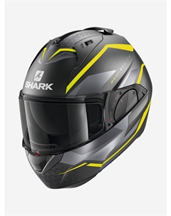 Мотошлем трансформер модуляр SHARK EVO ES YARI Mat Antracite/Yellow/Silver, Серый Shark helmets