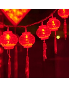 Новогодняя электрогирлянда на 10 LED ламп  1,5 м, 1 режим, красный Magic time