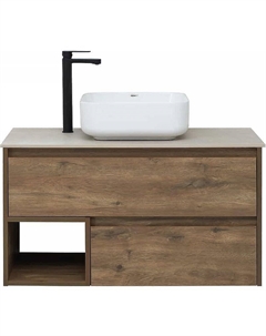 Тумба с раковиной Карлстад 90 425505 подвесная Дуб рустикальный Stworki