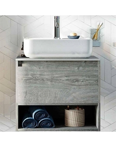 Тумба с раковиной Карлстад 60 427704 подвесная Дуб рошелье Stworki