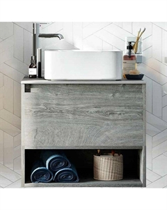 Тумба с раковиной Карлстад 60 427707 подвесная Дуб рошелье Stworki