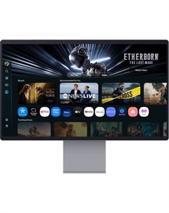 32" Монитор Samsung Smart Monitor M9 LS32FM902SIXCI, 3840x2160, OLED, 165Гц, 1хHDMI, 1хDP, графитовый серый и серый