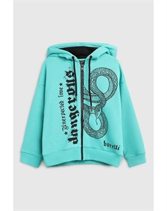 Толстовка хлопковая с капюшоном на молнии Alessandro borelli