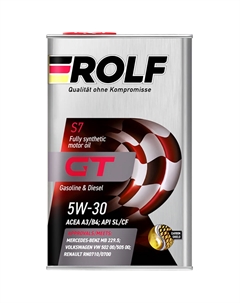 Моторное масло GT A3/B4 SL/CF 5W-30, 1 л Rolf