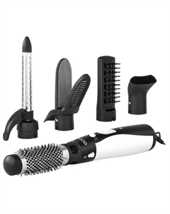 Фен-щетка Econ ECO-BH05B 1 кВт, режимов: 2, насадок: 5, насадка для выпрямления, концентратор, расческа, полукруглая щетка, щетка диаметром 38 мм, щипцы, черно-белый (ECO-BH05B)