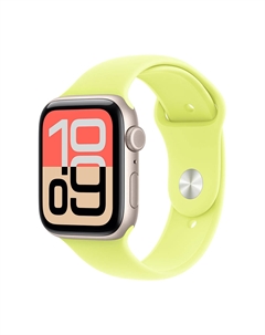 Умные часы Apple Watch SE 3, 2025 (GPS + Cellular), 40 мм, Starlight Aluminum Case/Neon Yellow Sport Band - M/L