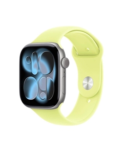 Умные часы Apple Watch Series 11 (GPS+Cellular), 46 мм, Space Gray Aluminum Case/Neon Yellow Sport Band - M/L